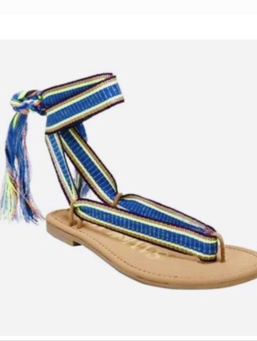 SAM & LIBBY Blossom Sandals Wrap Gladiator Shoes Strap Ankle Tie Flat 8 1/2